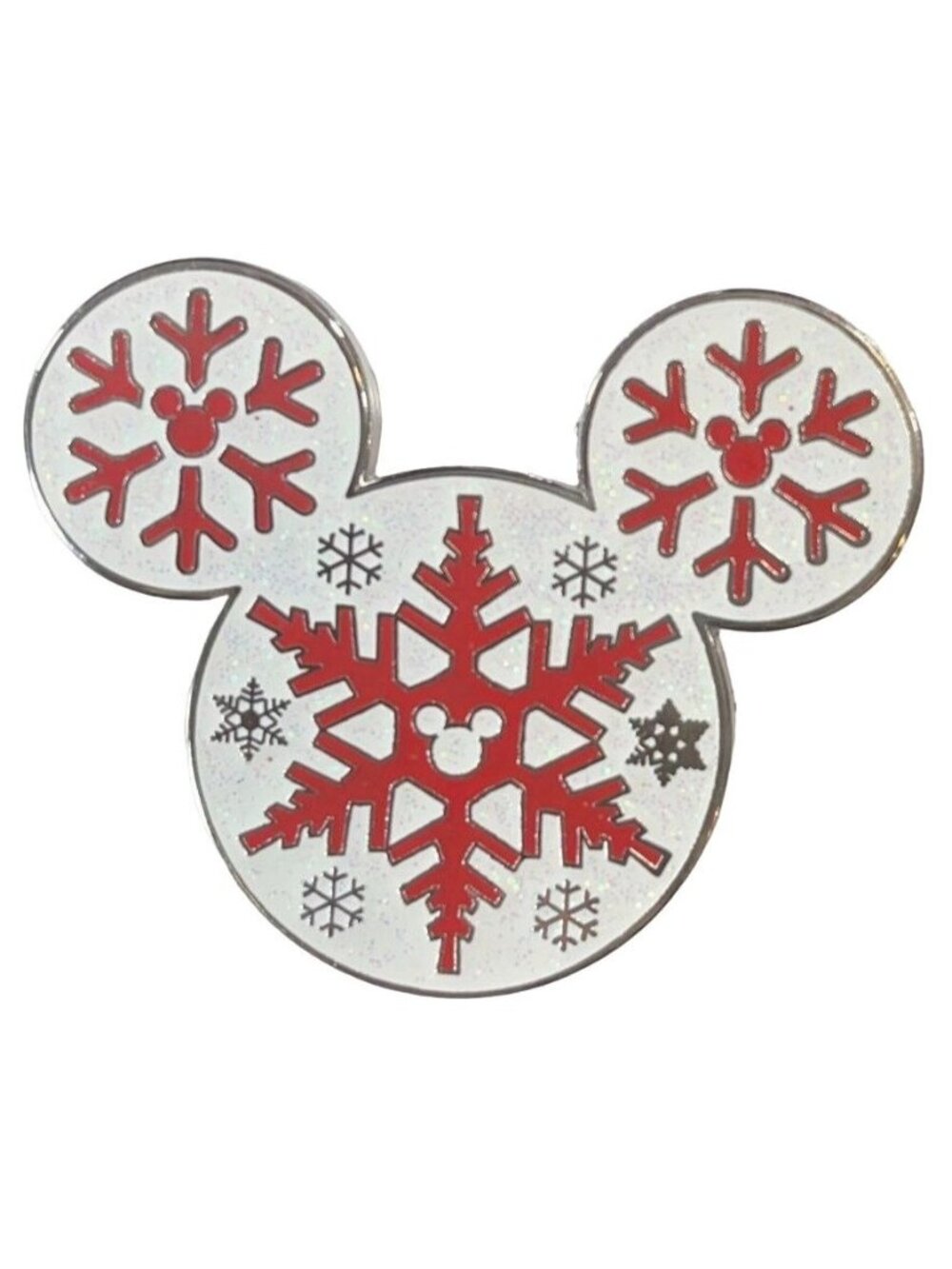 Disney Mickey Mouse Trading Pin Icon Christmas Snowflake Lapel Pin Brooch Badge